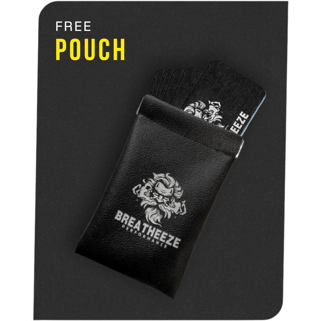 Breatheeze travel pouch contents – nasal strips and mouth tape accessories storage bag