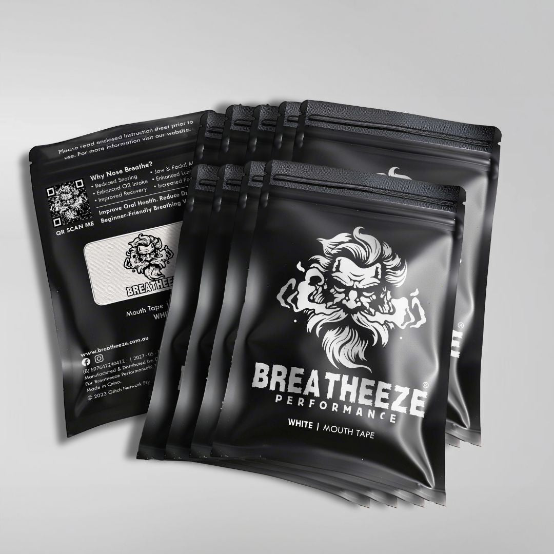 Breatheeze black mouth tape bundle with vented strips for nasal breathing, snoring prevention, and improved sleep – 12-month supply