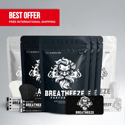 Breatheeze Elite Bundle – nasal strips and mouth tape combo with free international shipping