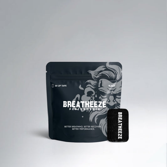 Breatheeze Black Lip Tape 30 Pack – compact mouth tape for nasal breathing during sleep