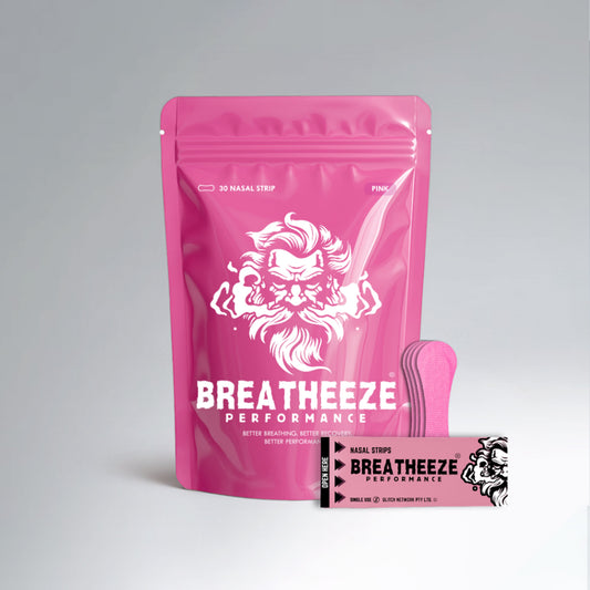 Breatheeze Nasal Strips Lite Pink 30 Pack – slim fit breathing strip for smaller noses and women