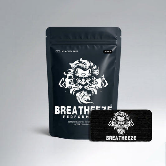 Breatheeze Black Vented Mouth Tape 30 Pack – performance mouth tape for nasal breathing and sleep