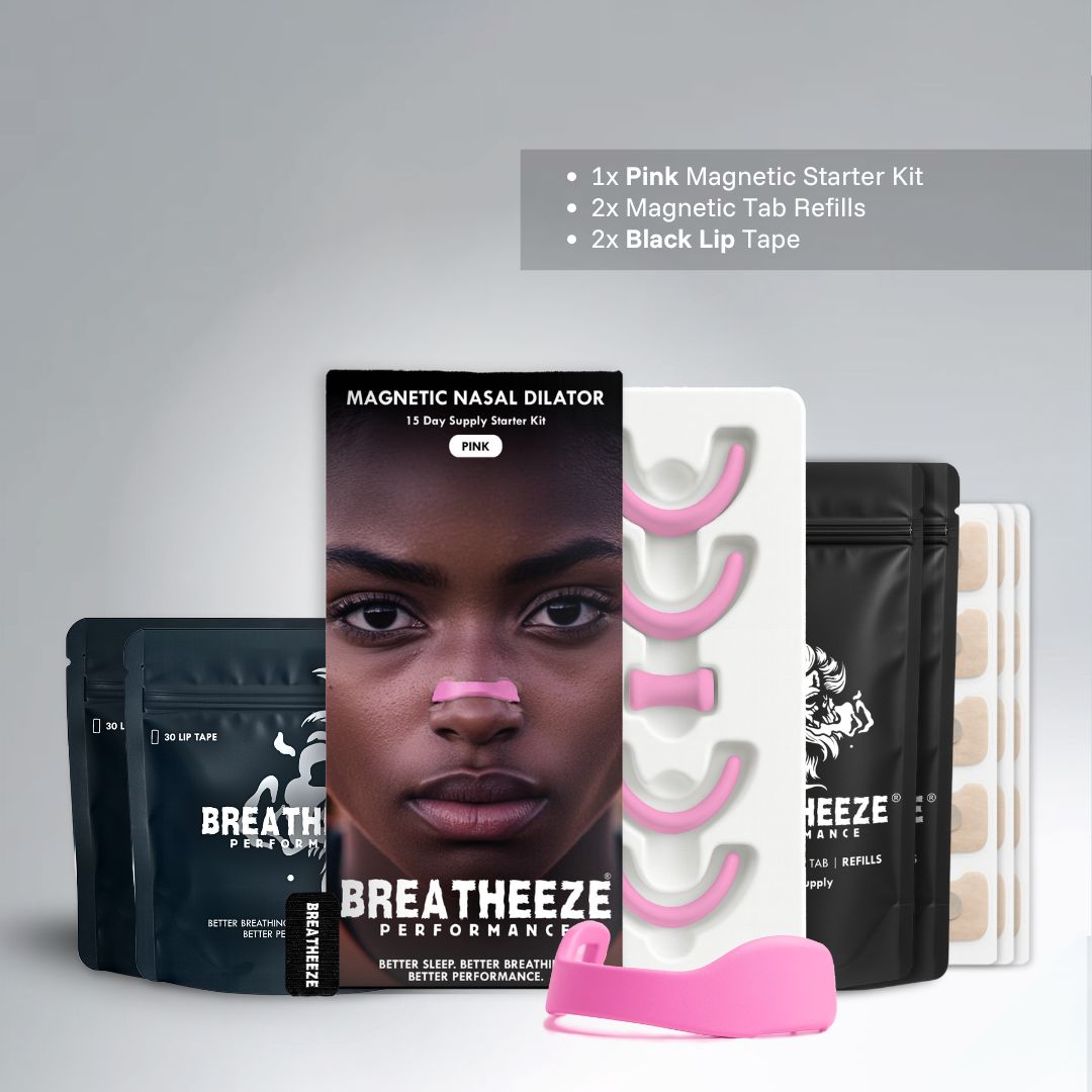 Breatheeze Magnetic Bundle variant 16 – reusable nasal strip and sleep tape combination
