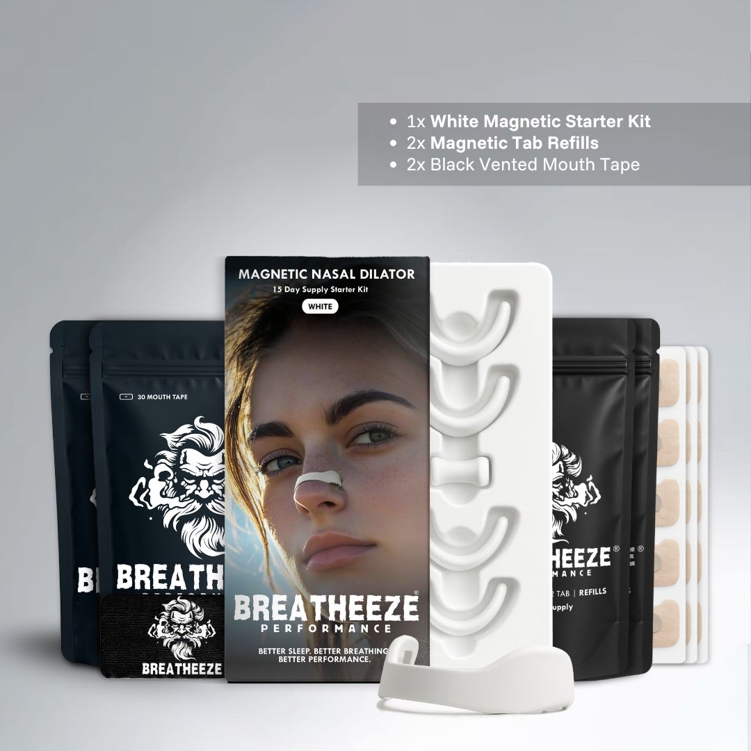 Breatheeze mouth tape and magnetic nasal strips bundle – complete nasal breathing system