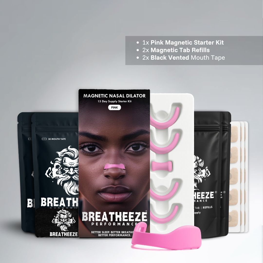 Breatheeze Magnetic Bundle variant 4 – reusable magnetic nasal dilator and mouth tape