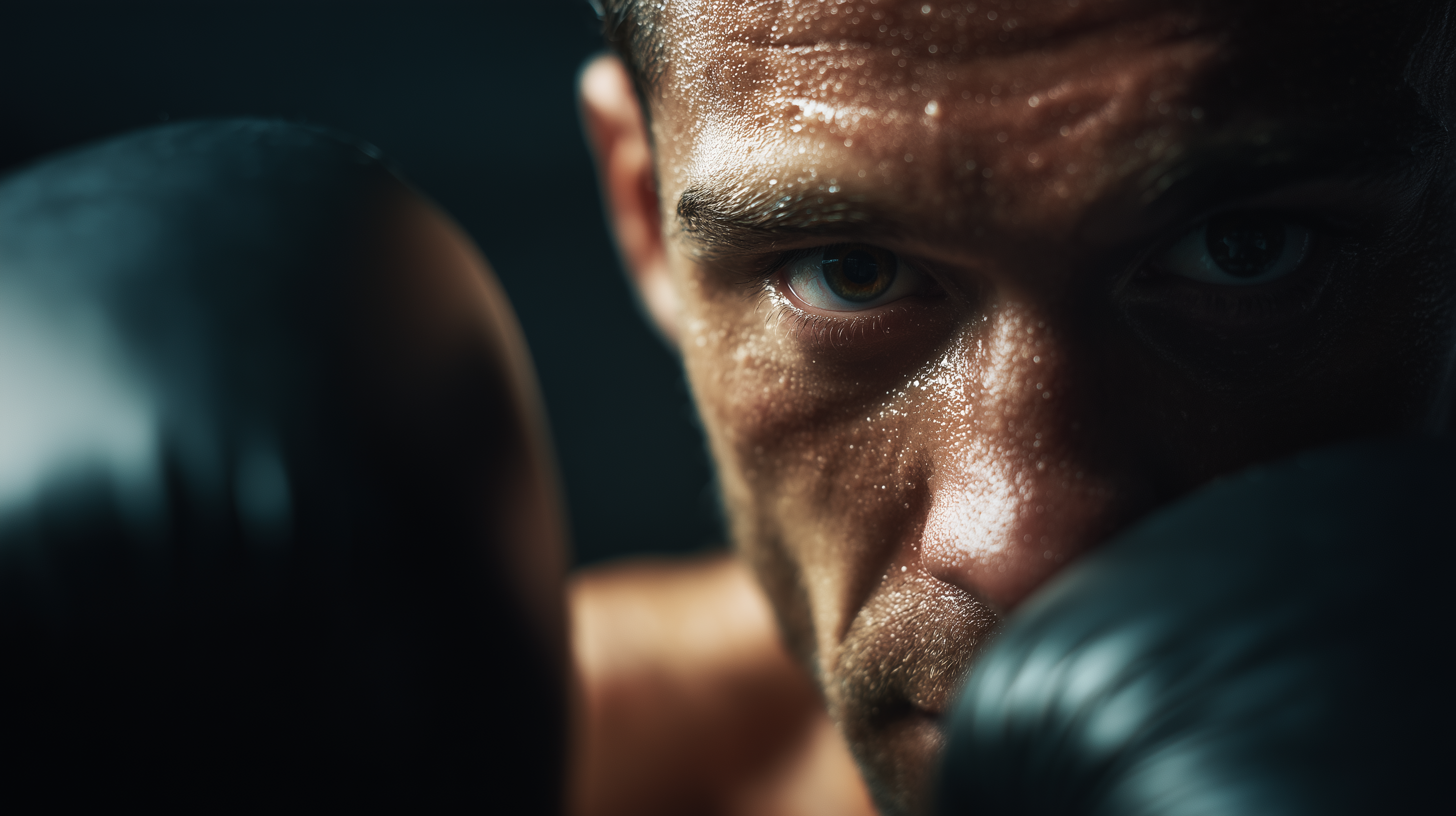 Breatheeze Performance nasal strips packaging displayed on a dark matte gym surface beside a towel and water bottle, representing strength and endurance.